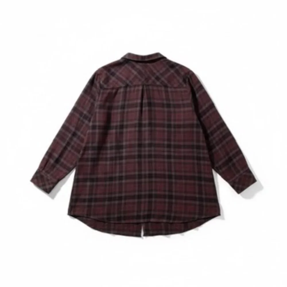 NWT Torrid Harper Brushed Tunic Pullover Brown Plaid Sz 5 (28) Long Sleeves - Picture 5 of 12